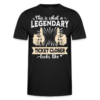 Legendärer IT Ticket - Männer Funktions-T-Shirt - Schwarz - Vorne - AI Model Male 178 dark (178cm)