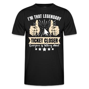 Legendärer IT Ticket - Männer Funktions-T-Shirt - Schwarz - Vorne - AI Model Male 178 dark (178cm)