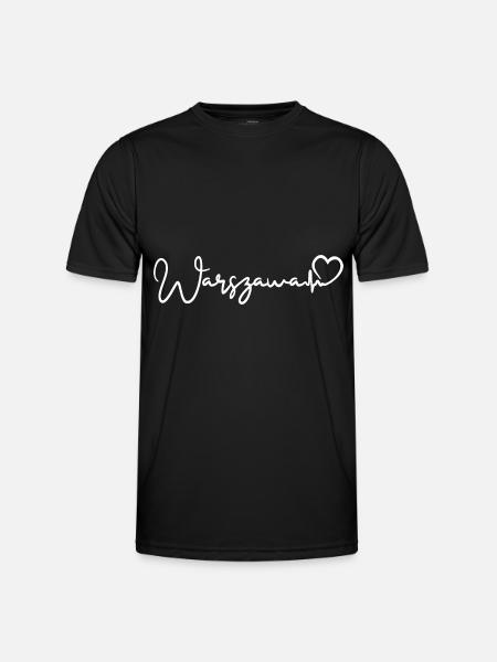 Warszawa Heartbeat Varsovie - T-shirt sport Homme - noir