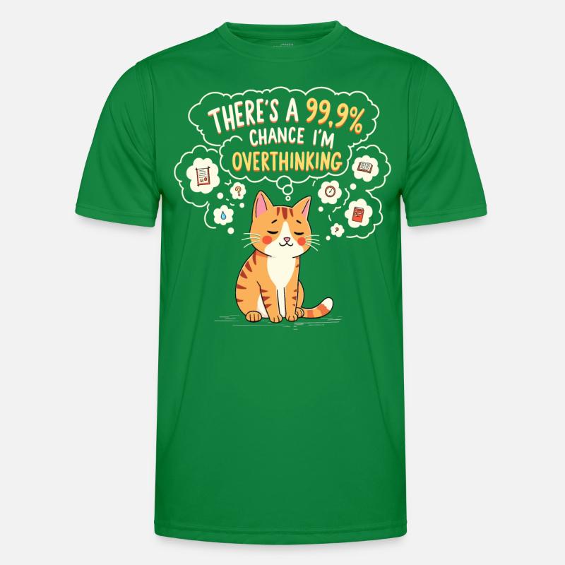 Cat Thinks Too Sarcastic Humor Men's Functional T-Shirt