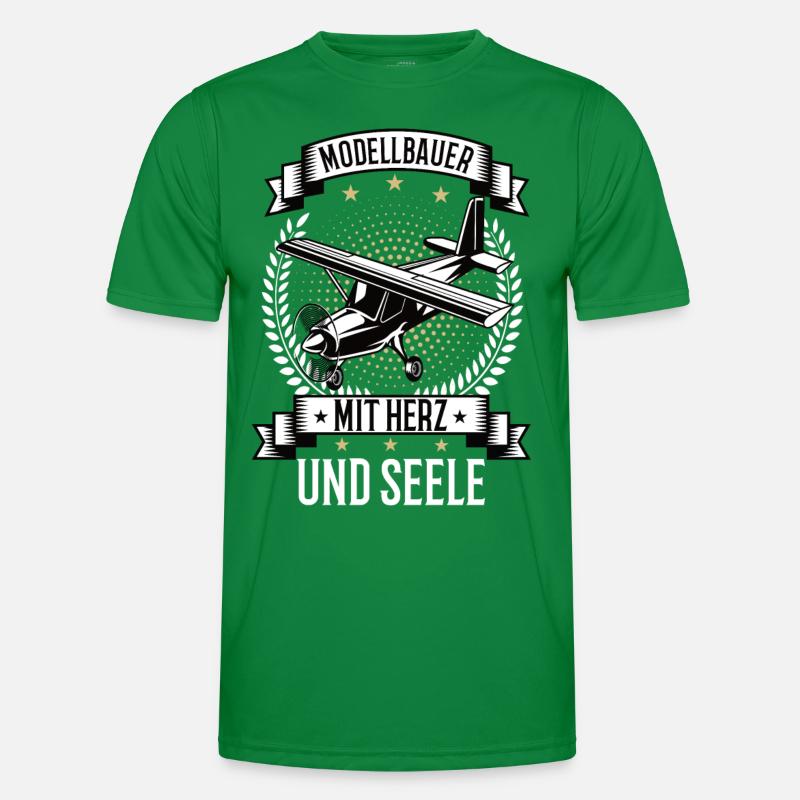 Modellbauer mit Herz und Seele Modellflugzeug Männer Funktions-T-Shirt