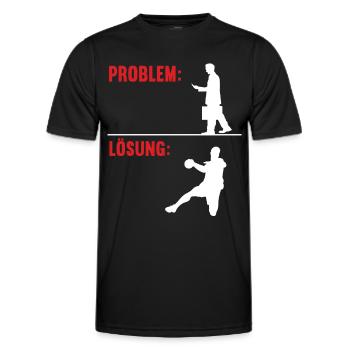 Problem Lösung Handball Handballer Ballsport - Männer Funktions-T-Shirt - Schwarz - Vorne - AI Model Male 178 dark (178cm)