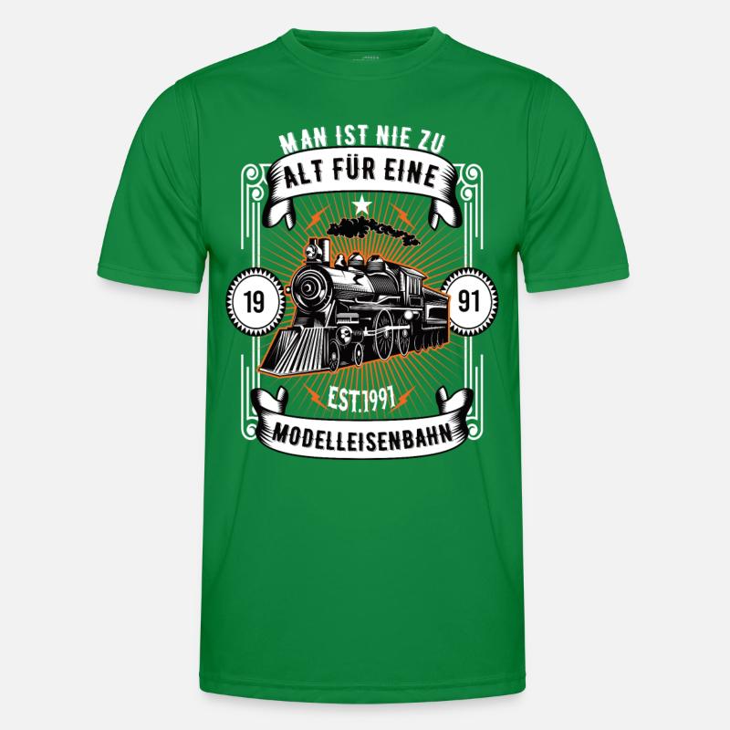 Modellbahn Eisenbahn Modelleisenbahn Modellbauer Männer Funktions-T-Shirt