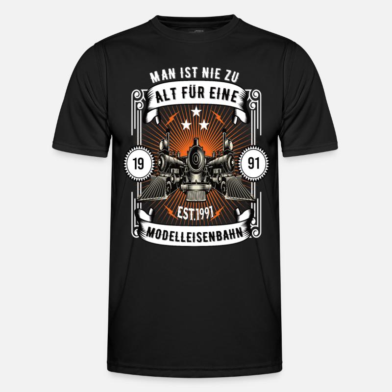 Modellbahn Eisenbahn Modelleisenbahn Modellbauer - Männer Funktions-T-Shirt - Schwarz