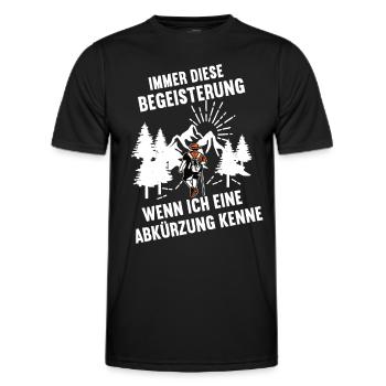 Immer diese Begeisterung Wandern - Männer Funktions-T-Shirt - Schwarz - Vorne - AI Model Male 178 dark (178cm)