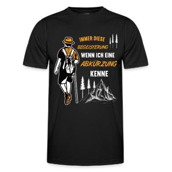 Immer diese Begeisterung Wandern Wanderer Berge - Männer Funktions-T-Shirt - Schwarz - Vorne - AI Model Male 178 dark (178cm)