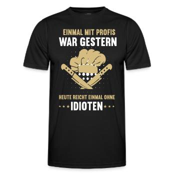 Einmal mit Profis Koch Köche Kochen Kochmütze - Männer Funktions-T-Shirt - Schwarz - Vorne - AI Model Male 178 dark (178cm)