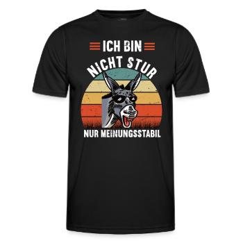 Ich Bin Nicht Stur nur Meinungsstabil Esel Muli - Männer Funktions-T-Shirt - Schwarz - Vorne - AI Model Male 178 dark (178cm)