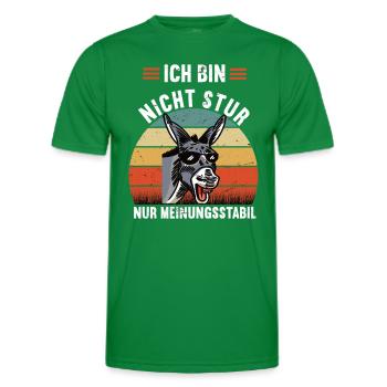 Ich Bin Nicht Stur nur Meinungsstabil Esel Muli - Männer Funktions-T-Shirt - Kelly Green - Vorne - AI Model Male 178 dark (178cm)