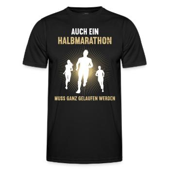 Halbmarathon Marathon Läufer Laufen Marathonläufer - Männer Funktions-T-Shirt - Schwarz - Vorne - AI Model Male 178 dark (178cm)