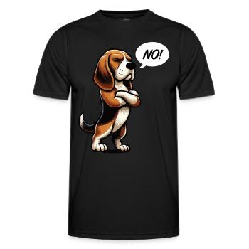 No Beagle Beagle owner Beagle lover Beaglefan - Men's Functional T-Shirt - black - Front - AI Model Male 178 dark (178cm)