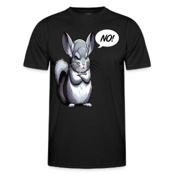 No Chinchilla Chinchillas Chinchillabesitzer - Männer Funktions-T-Shirt - Schwarz - Vorne - AI Model Male 178 dark (178cm)