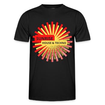 Sunrise House And Techno - Männer Funktions-T-Shirt - Schwarz - Vorne - AI Model Male 178 dark (178cm)