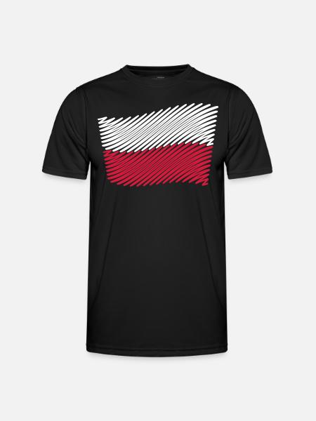 Poland Flag Scribble (White - Red) - Men's Functional T-Shirt - black