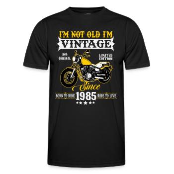 1985 Jahrgang Geburtstag Vintage Motorrad - Männer Funktions-T-Shirt - Schwarz - Vorne - AI Model Male 178 dark (178cm)