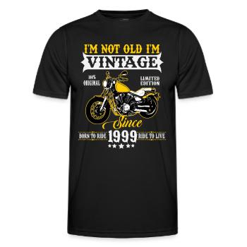 1999 Vintage Compleanno Moto d'epoca - Maglietta sportiva per uomo - nero - Fronte - AI Model Male 178 dark (178cm)