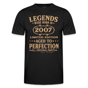 Legenden wurden 2007 geboren - Männer Funktions-T-Shirt - Schwarz - Vorne - AI Model Male 178 dark (178cm)