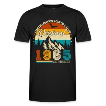 Original 1965 Jahrgang Vintage Retro Geburtstag - Männer Funktions-T-Shirt - Schwarz - Vorne - AI Model Male 178 dark (178cm)