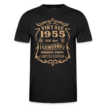 1955 Vintage Jahrgang Retro Geburtstag Geschenk - Männer Funktions-T-Shirt - Schwarz - Vorne - AI Model Male 178 dark (178cm)