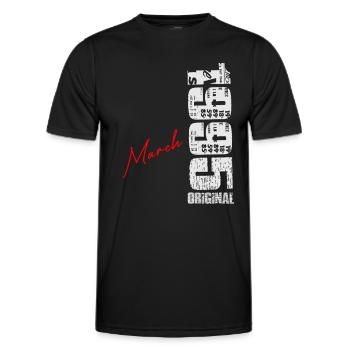 März 1995 Jahrgang geboren Geburtstag Retro - Männer Funktions-T-Shirt - Schwarz - Vorne - AI Model Male 178 dark (178cm)
