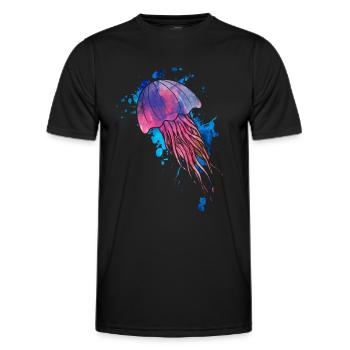 Qualle - Männer Funktions-T-Shirt - Schwarz - Vorne - AI Model Male 178 dark (178cm)