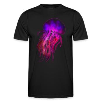Qualle - Männer Funktions-T-Shirt - Schwarz - Vorne - AI Model Male 178 dark (178cm)