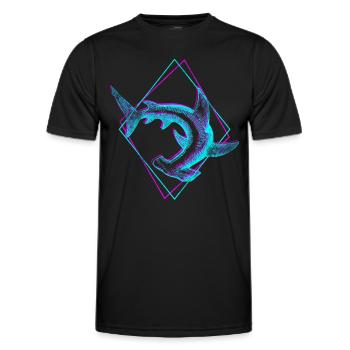 Hammerhai - Männer Funktions-T-Shirt - Schwarz - Vorne - AI Model Male 178 dark (178cm)
