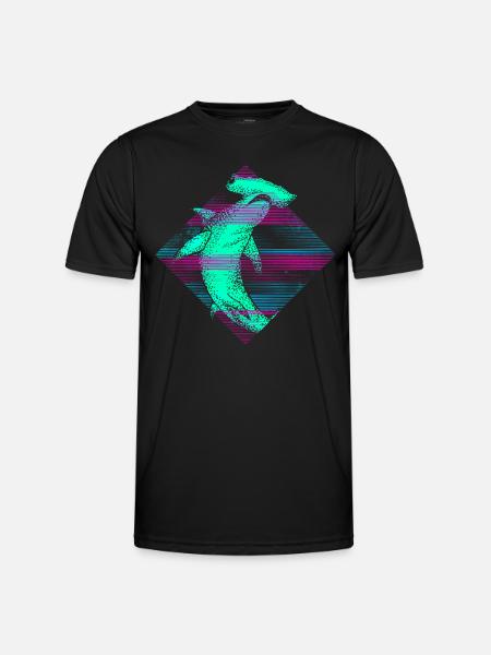 Requin-marteau Vaporwave - T-shirt sport Homme - noir