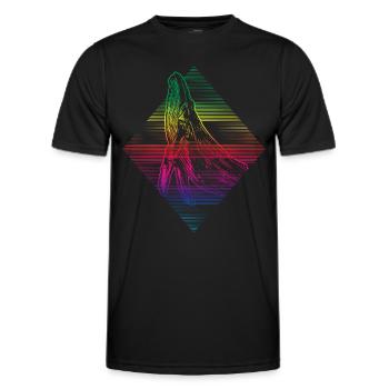 Baleine à bosse - T-shirt sport Homme - noir - Devant - AI Model Male 178 dark (178cm)