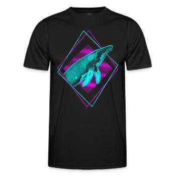 Baleine à bosse - T-shirt sport Homme - noir - Devant - AI Model Male 178 dark (178cm)