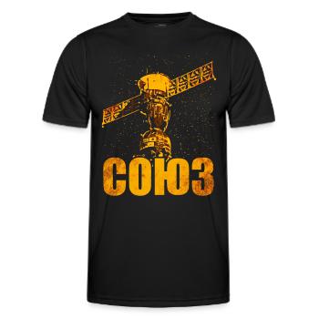 Soyouz Spacecraft Union soviétique - T-shirt sport Homme - noir - Devant - AI Model Male 178 dark (178cm)