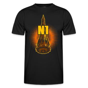 N1 Rocket Union soviétique - T-shirt sport Homme - noir - Devant - AI Model Male 178 dark (178cm)