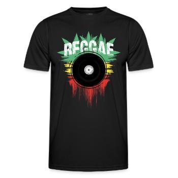 Musique Reggae Vinyle et Couleurs Vert Jaune Rouge - T-shirt sport Homme - noir - Devant - AI Model Male 178 dark (178cm)