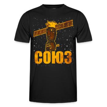 Vaisseau spatial soviétique Soyouz - T-shirt sport Homme - noir - Devant - AI Model Male 178 dark (178cm)
