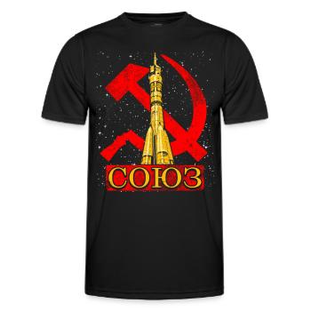 Fusée Soyouz Union soviétique - T-shirt sport Homme - noir - Devant - AI Model Male 178 dark (178cm)