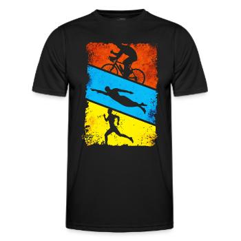 Triathlon - Men's Functional T-Shirt - black - Front - AI Model Male 178 dark (178cm)