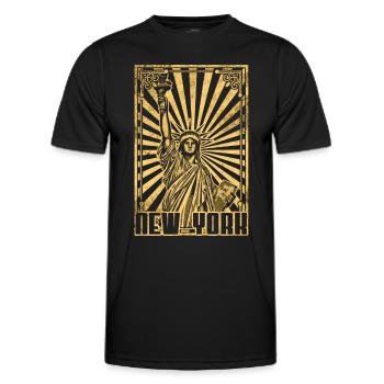 New York Freiheitsstatue - Männer Funktions-T-Shirt - Schwarz - Vorne - AI Model Male 178 dark (178cm)