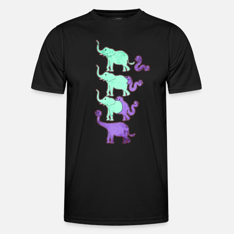 Lustige Evolution von Dinosauriern - Männer Funktions-T-Shirt - Schwarz
