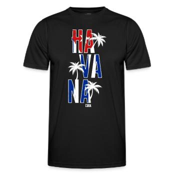 La Havane, Cuba - T-shirt sport Homme - noir - Devant - AI Model Male 178 dark (178cm)