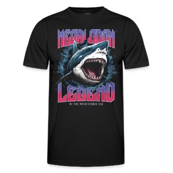 Megalodon - Shark - Legend of the Primeval Seas - Men's Functional T-Shirt - black - Front - AI Model Male 178 dark (178cm)