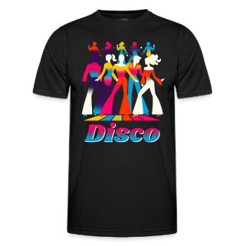 Musique disco - T-shirt sport Homme - noir - Devant - AI Model Male 178 dark (178cm)