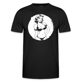 Pin-up Girl - T-shirt sport Homme - noir - Devant - AI Model Male 178 dark (178cm)