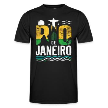 Rio de Janeiro, Brésil - T-shirt sport Homme - noir - Devant - AI Model Male 178 dark (178cm)