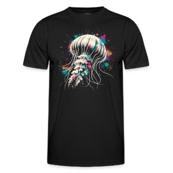 Qualle - Männer Funktions-T-Shirt - Schwarz - Vorne - AI Model Male 178 dark (178cm)