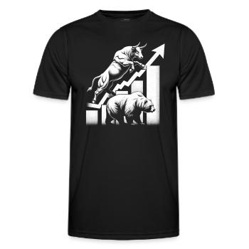 Bourse Investissement Trading Trader Economie - T-shirt sport Homme - noir - Devant - AI Model Male 178 dark (178cm)
