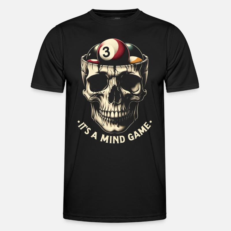 Billard Poolbillard Snooker Schädel - Männer Funktions-T-Shirt - Schwarz