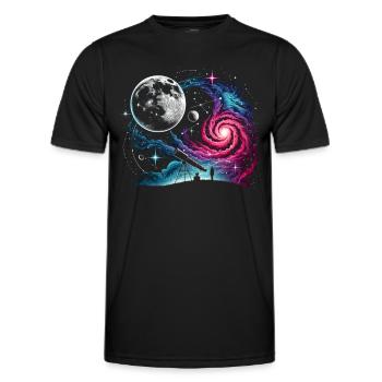 Astronomie Teleskop Weltraum - Männer Funktions-T-Shirt - Schwarz - Vorne - AI Model Male 178 dark (178cm)