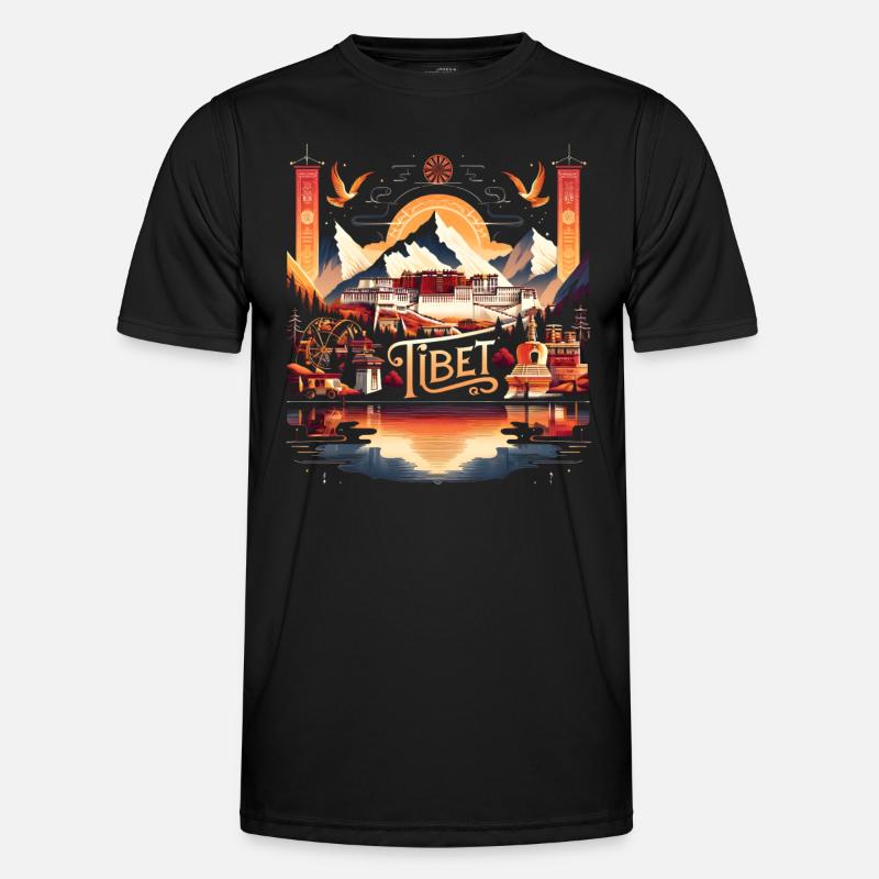 Tibet Lhasa Buddhist Temple - Men's Functional T-Shirt - black