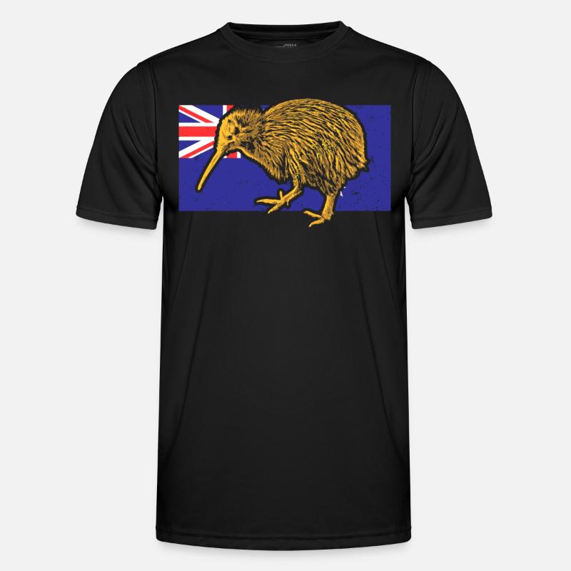 Kiwi oiseau drapeau néo-zélandais T-shirt sport Homme