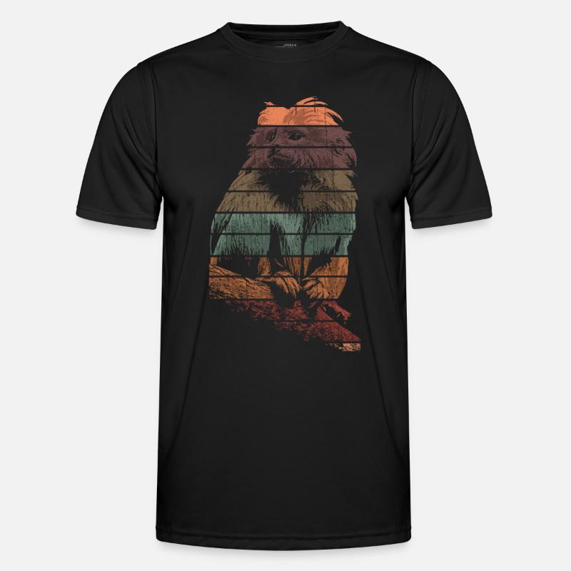Tamarin Affe Primat - Männer Funktions-T-Shirt - Schwarz
